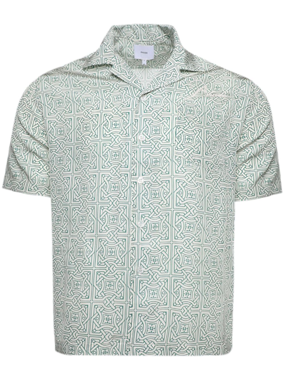 RHUDE Cravat 几何图案印花真丝衬衫 - 中性色