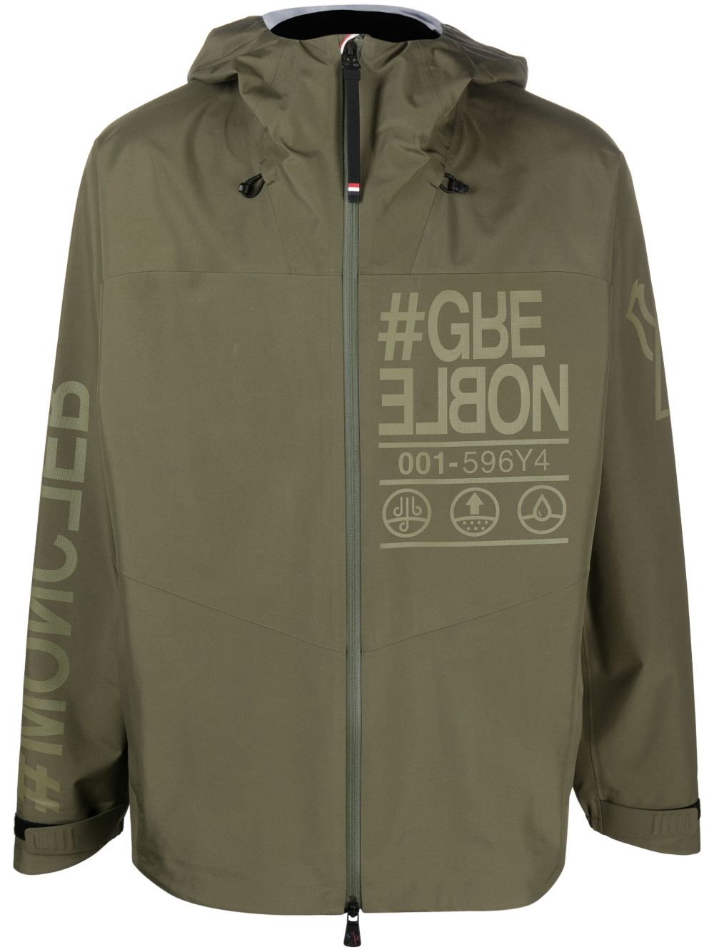 Moncler Grenoble Fel logo印花连帽夹克 - 绿色