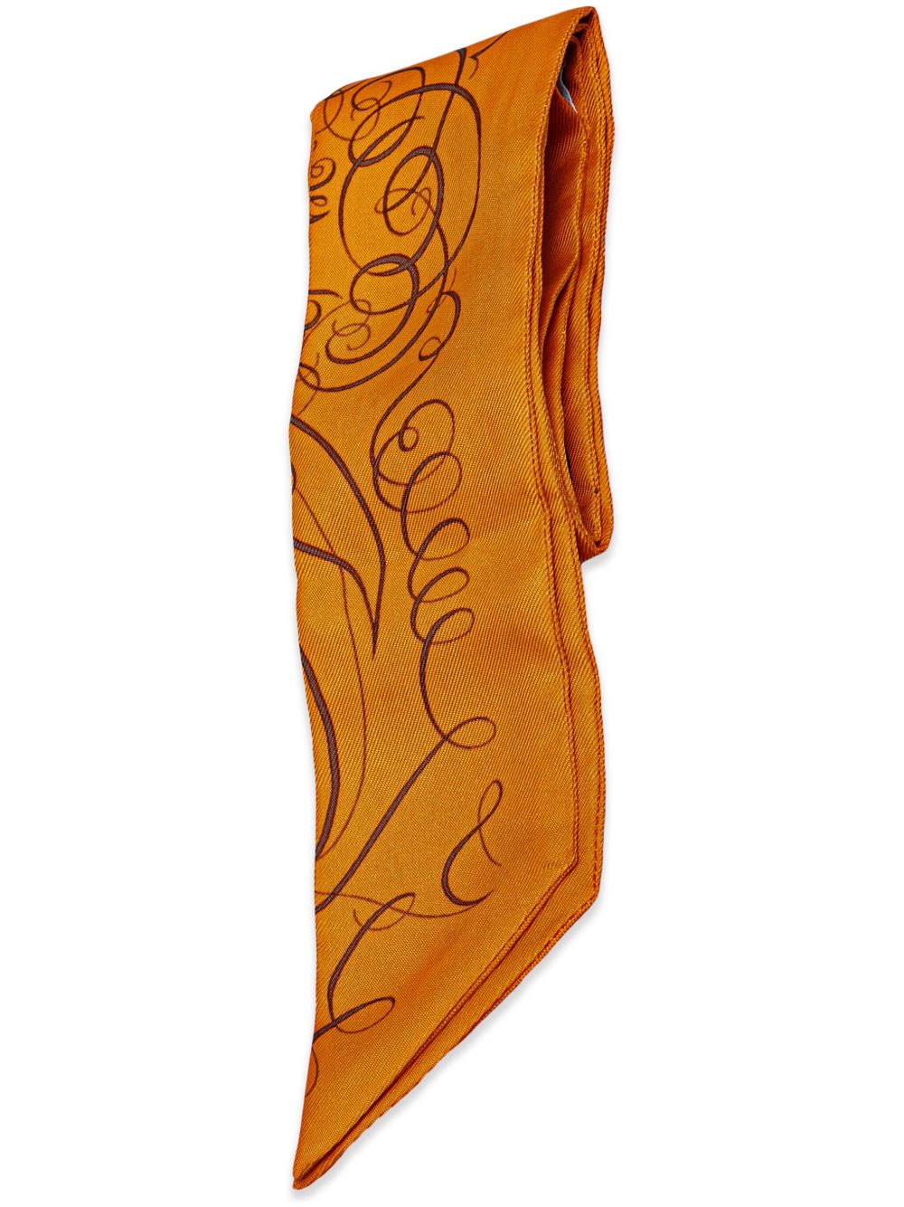 Hermès Pre-Owned Exercices pour Former la Main Twilly 真丝围巾（1900年代典藏款） - 橘色