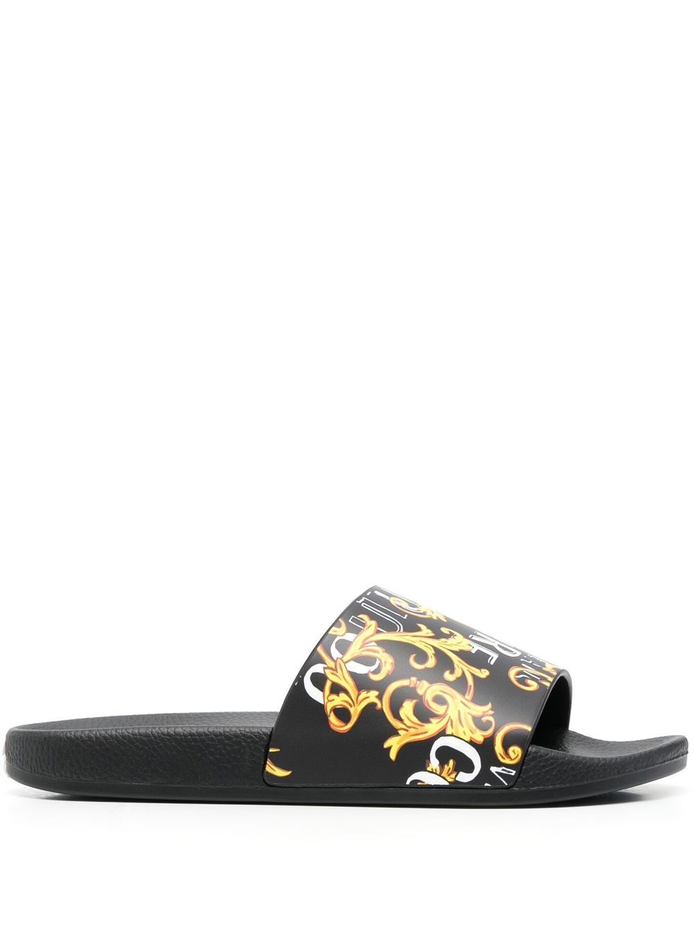 Versace Jeans Couture Barocco 印花凉鞋 - 黑色