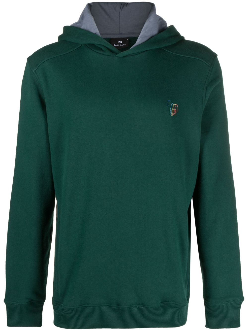 PS Paul Smith logo刺绣棉连帽衫 - 绿色