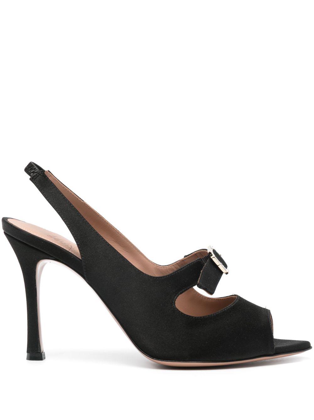 Malone Souliers Celeste 高跟晶饰扣环凉鞋 - 黑色