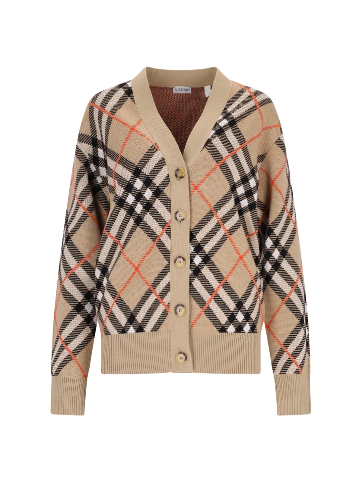 Burberry 'Check' Wool Blend Cardigan