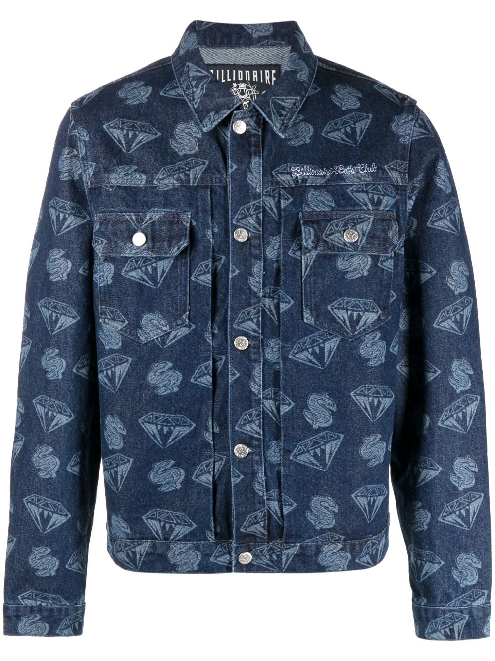 Billionaire Boys Club 图案印花牛仔夹克 - 蓝色