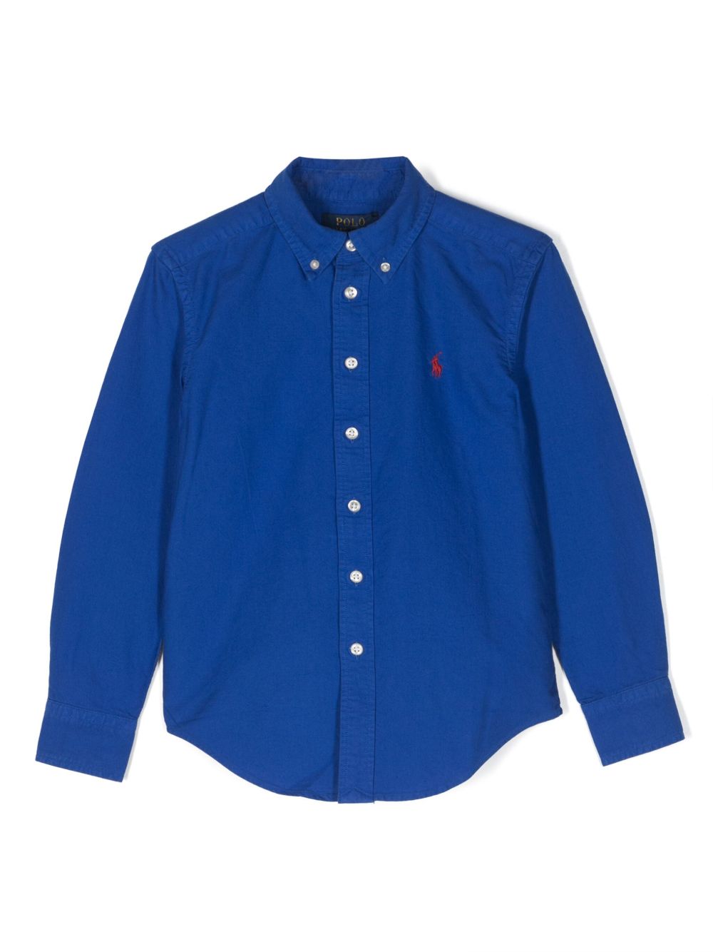 POLO RALPH LAUREN KIDS Polo Pony 刺绣棉衬衫 - 蓝色
