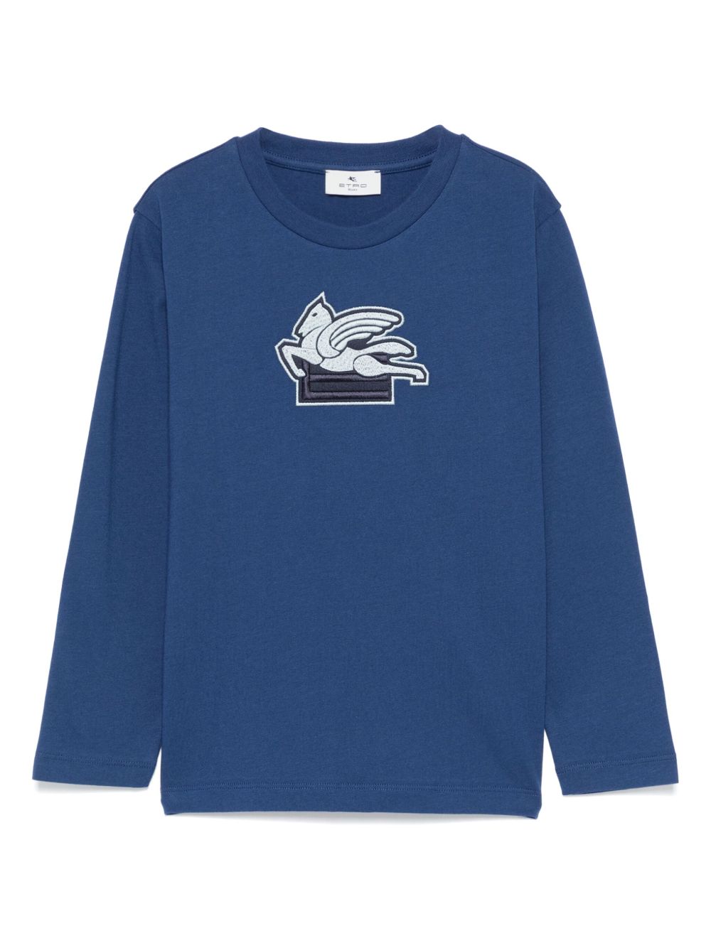 ETRO KIDS Pegaso 刺绣T恤 - 蓝色