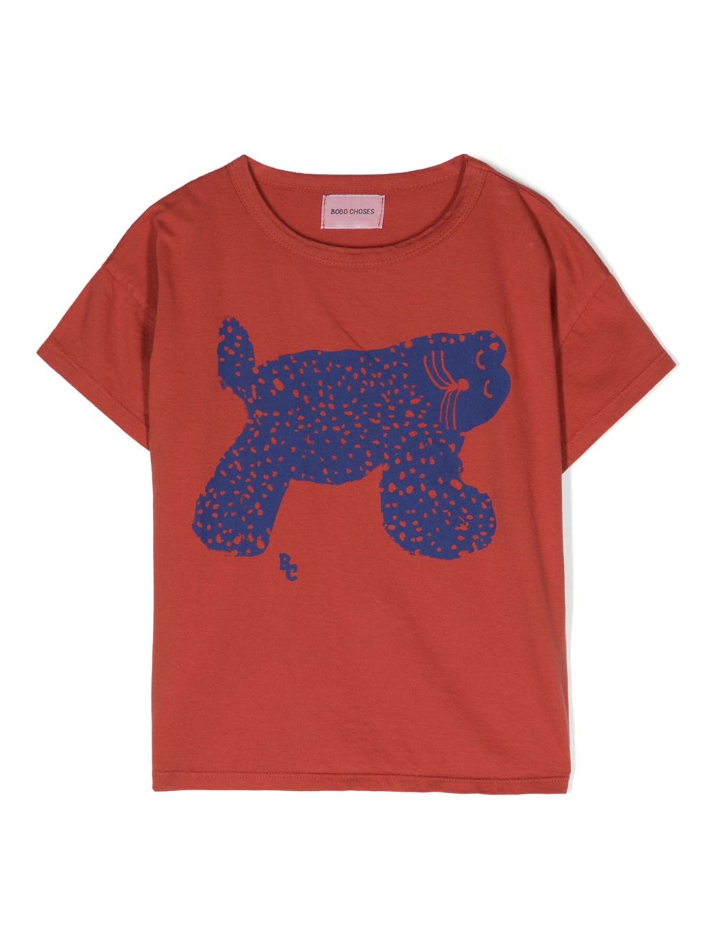Bobo Choses Big Cat 印花棉T恤 - 红色