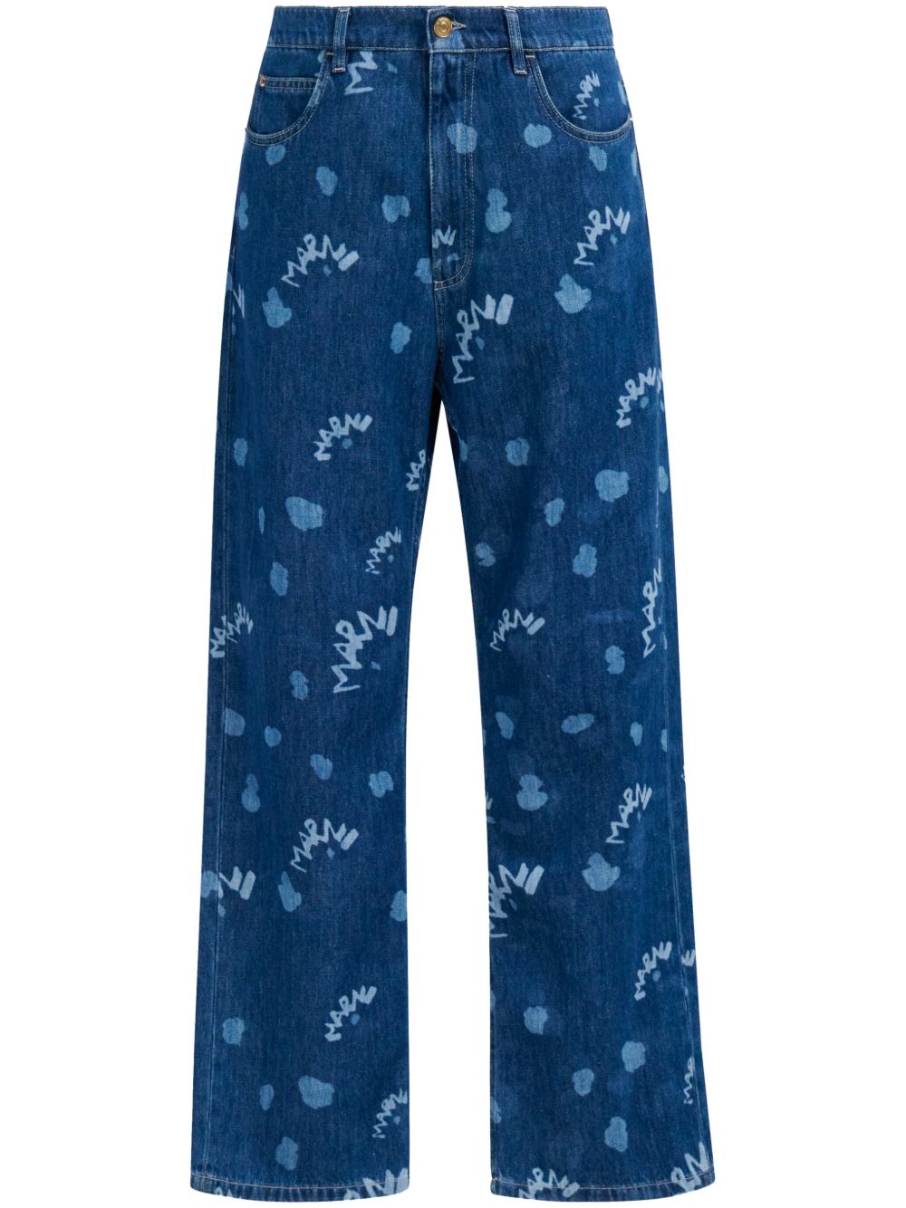 Marni Mega Marni 激光印花牛仔裤 - 蓝色