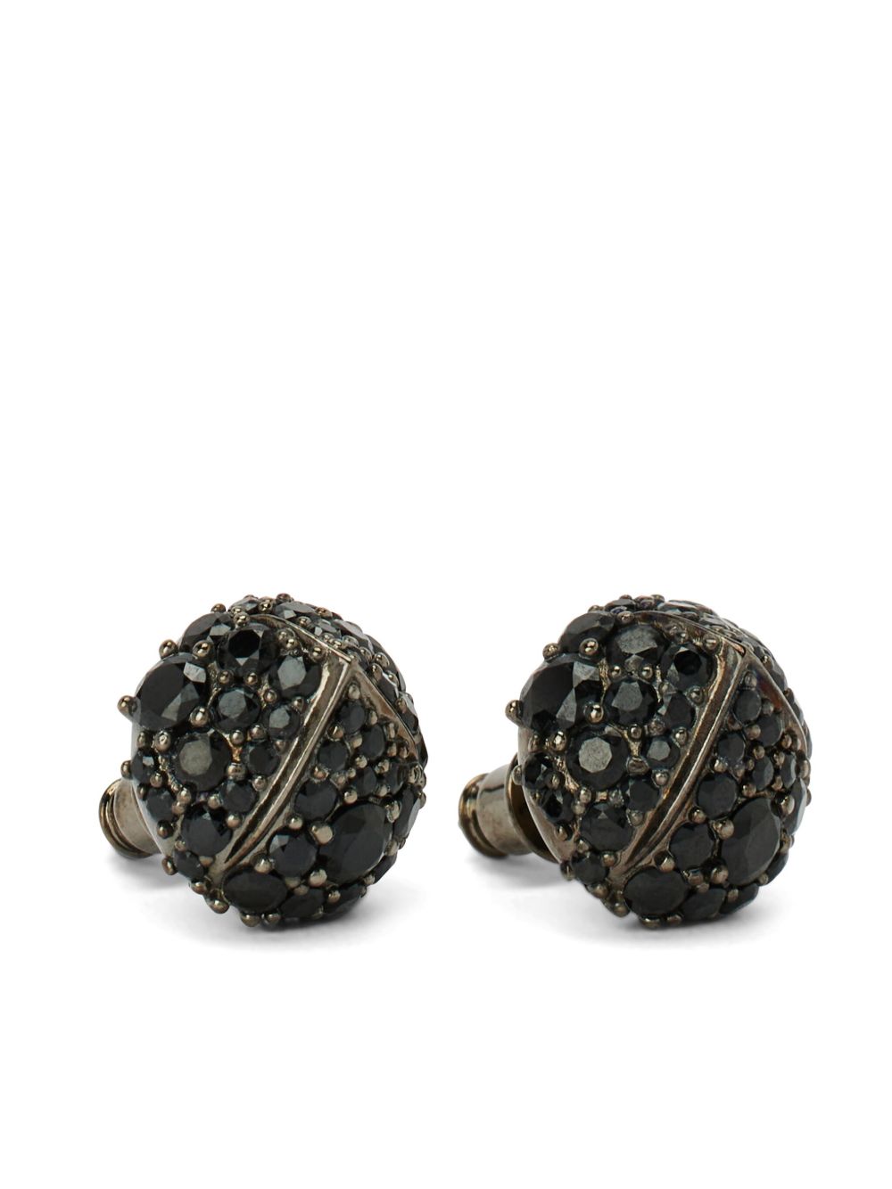 Ferragamo Pine Cone 水钻镶嵌耳环 - 黑色