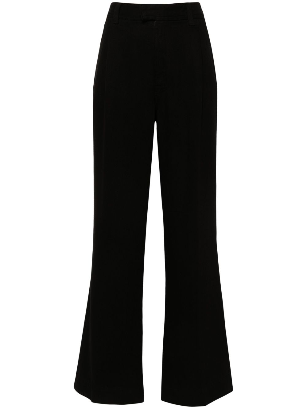 7 For All Mankind 压褶阔腿牛仔裤 - 黑色
