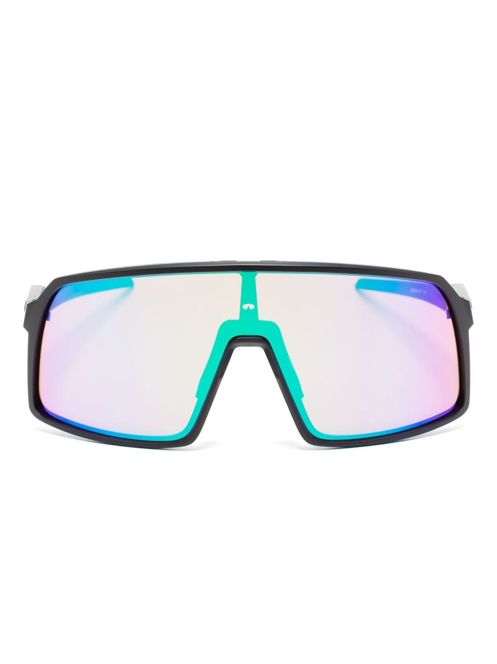 Oakley 哑光效果盾形镜框眼镜 - 黑色