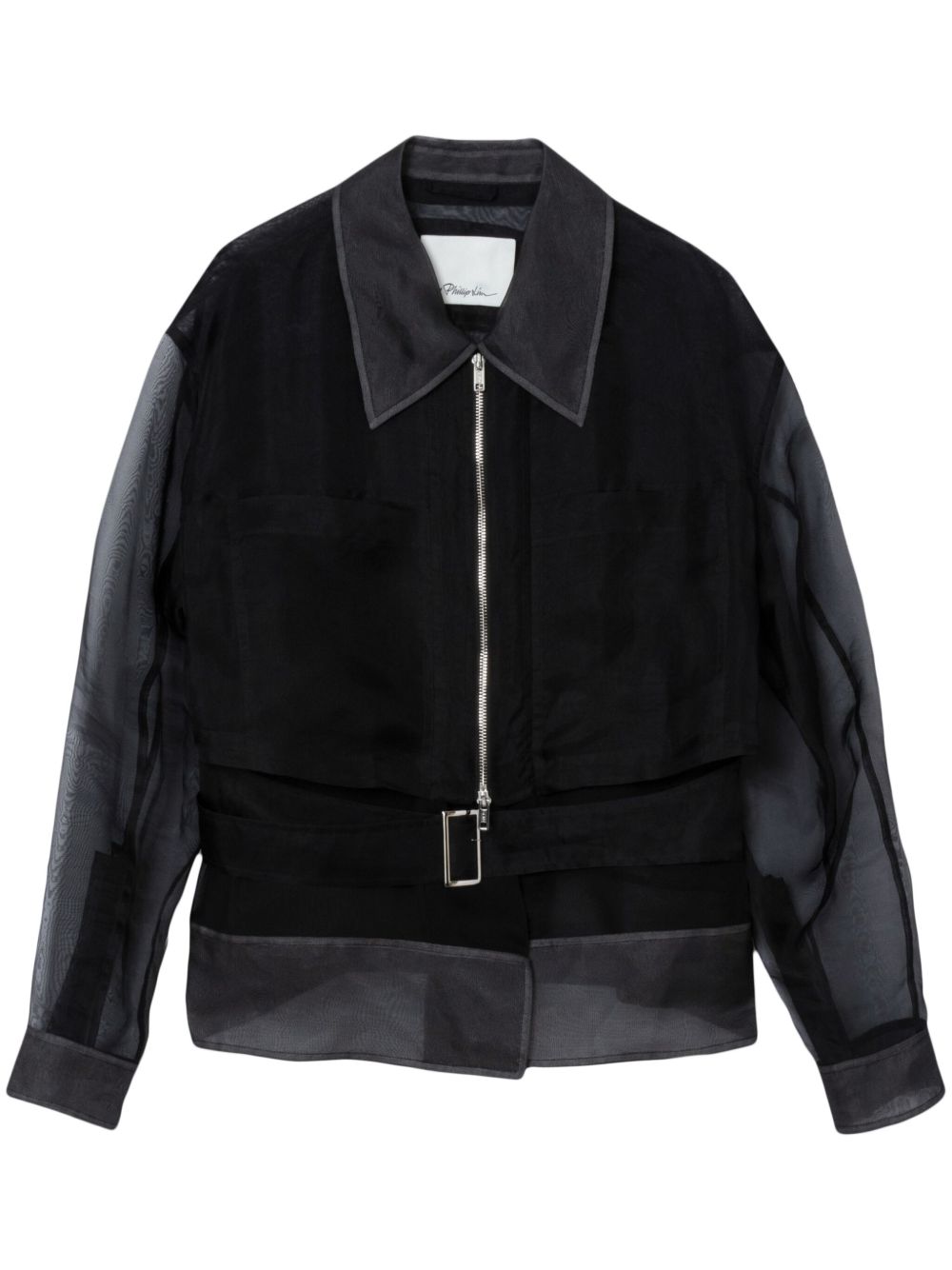3.1 Phillip Lim 分层式束腰真丝夹克 - 黑色
