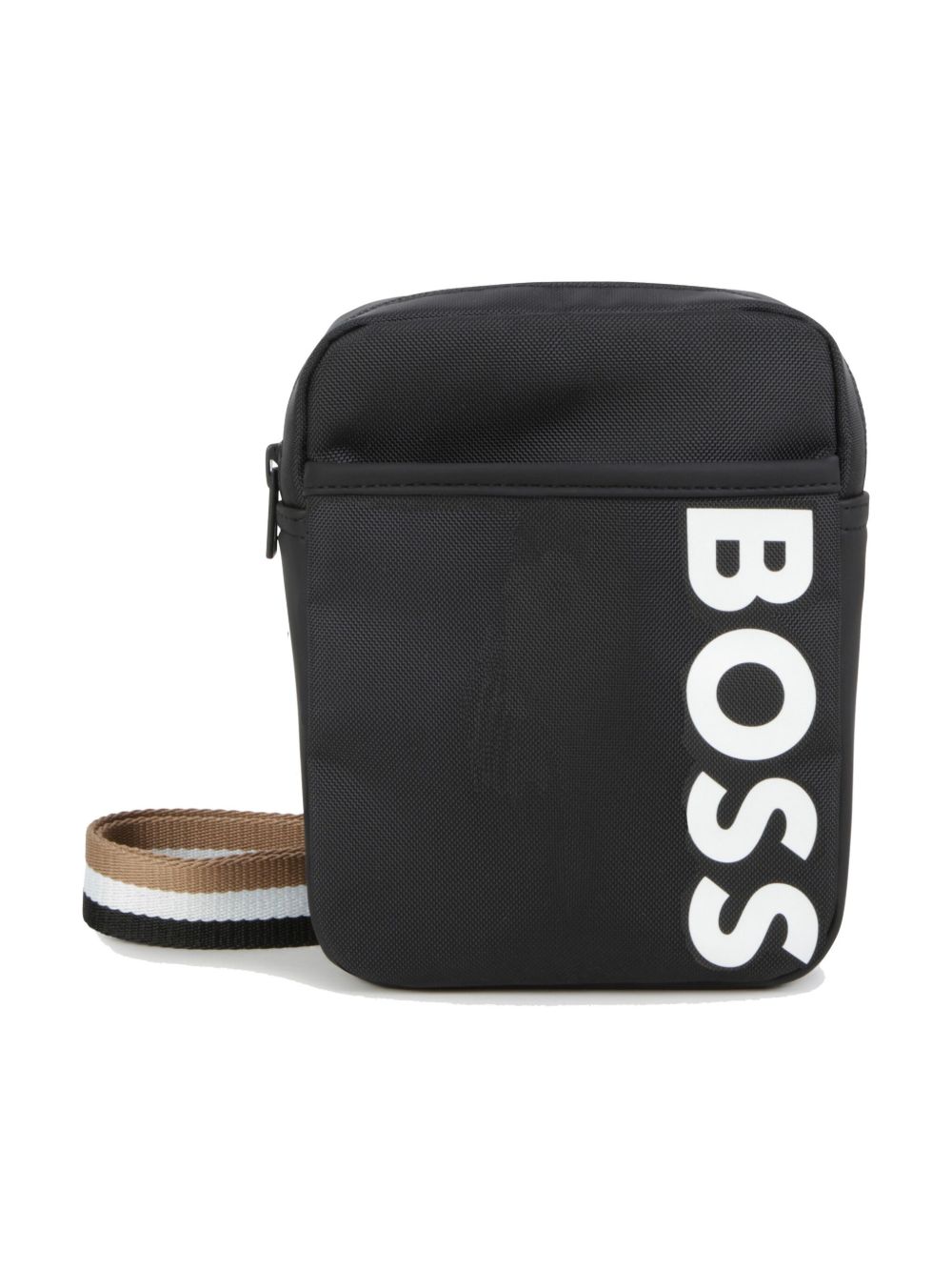 BOSS Kidswear logo印花可调式包带邮差包 - 黑色