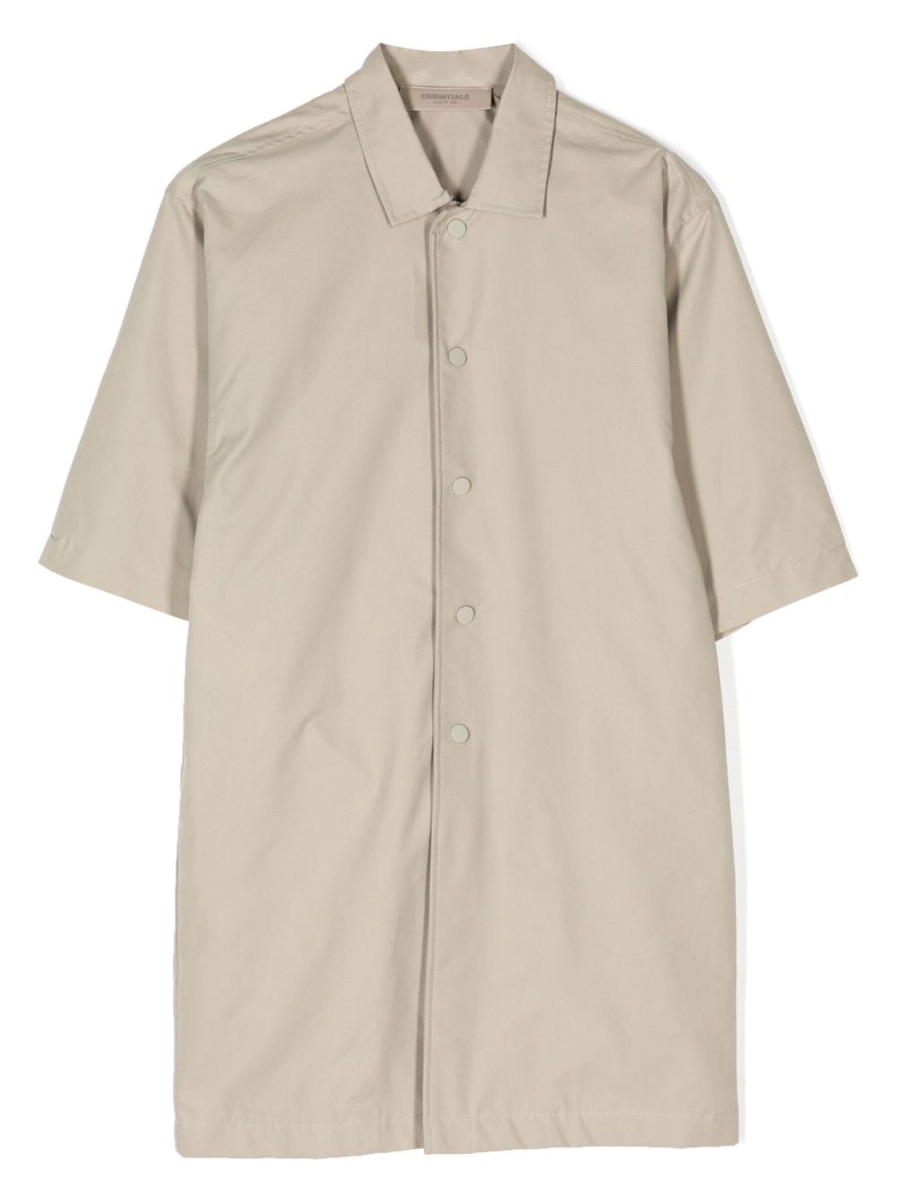 FEAR OF GOD ESSENTIALS KIDS logo压纹搭扣衬衫式夹克 - 绿色
