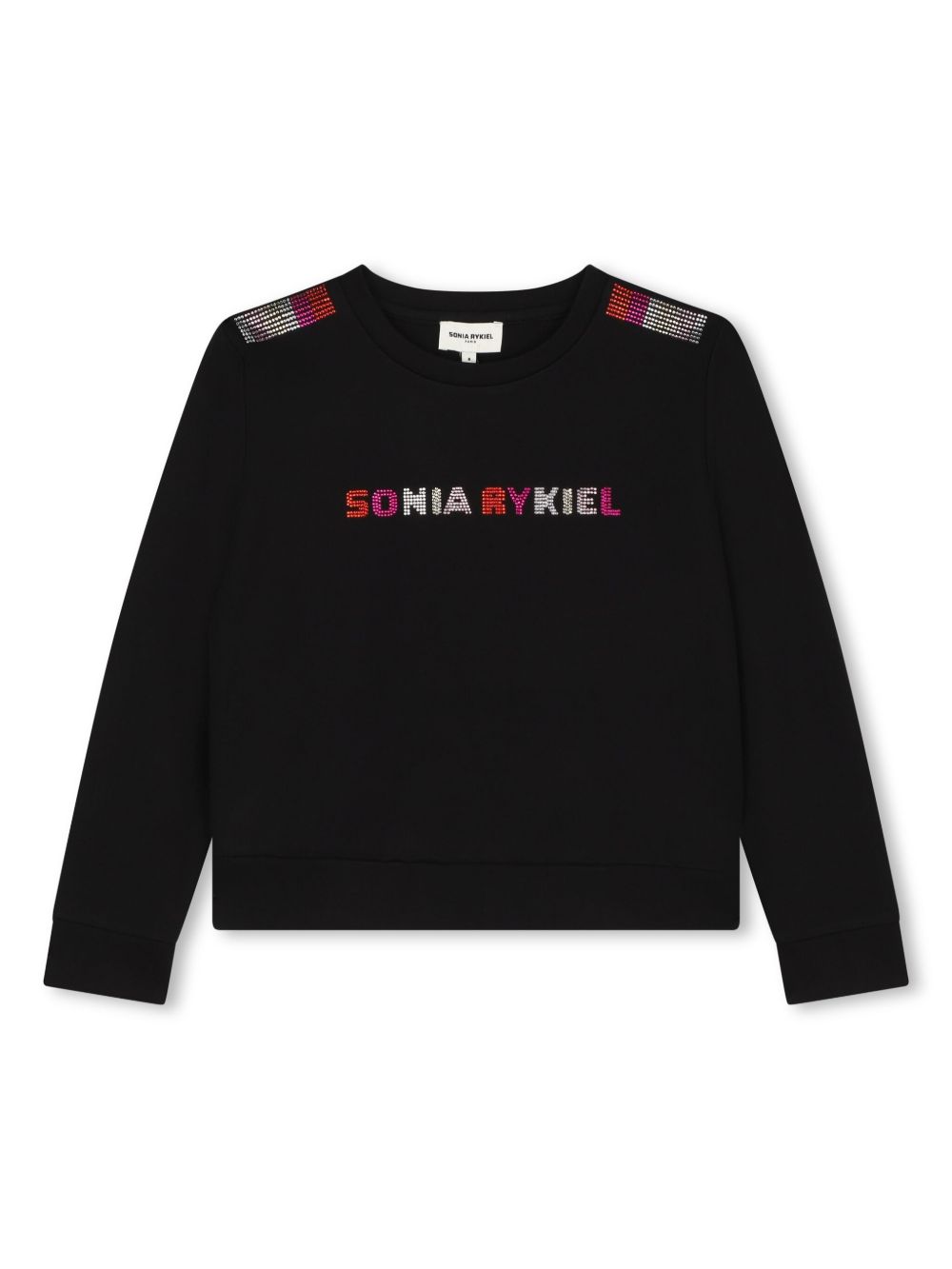 SONIA RYKIEL ENFANT 水钻logo平纹针织卫衣 - 黑色