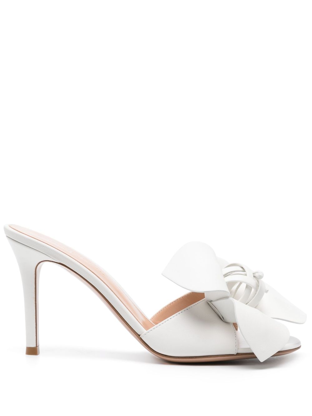 Gianvito Rossi Lucilla 高跟皮质穆勒鞋 - 白色