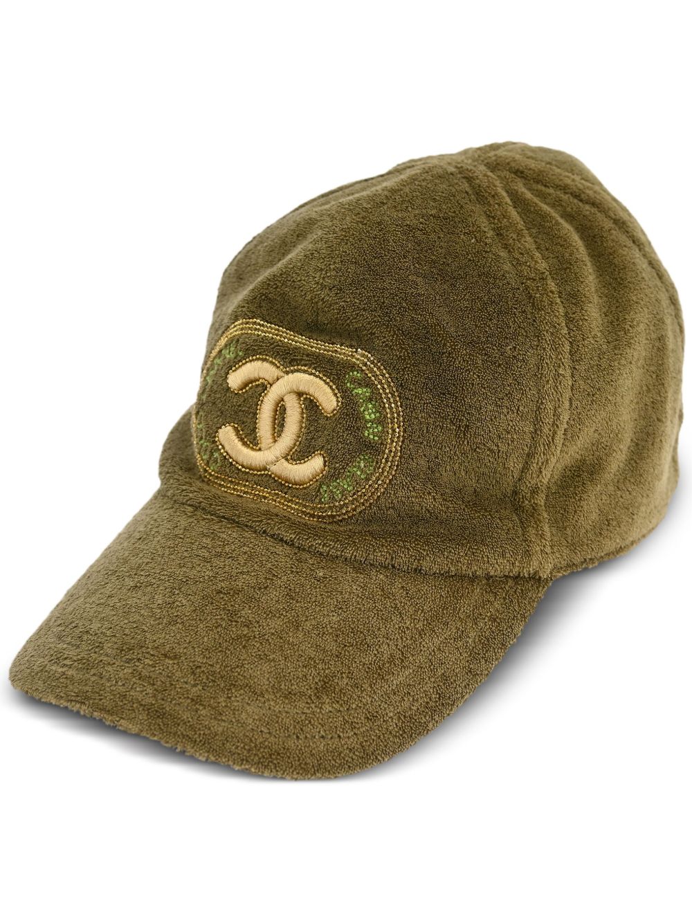 CHANEL Pre-Owned CC 棒球帽（2010年典藏款） - 绿色