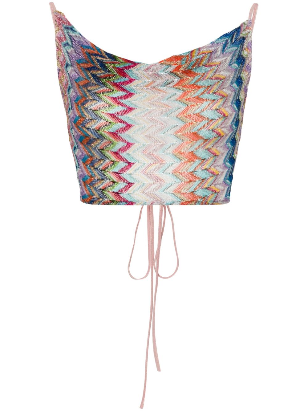 Missoni Z字形图案编织短款上衣 - 蓝色
