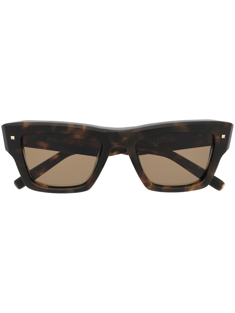 VALENTINO GARAVANI EYEWEAR 华伦天奴 方框太阳眼镜 - 褐色