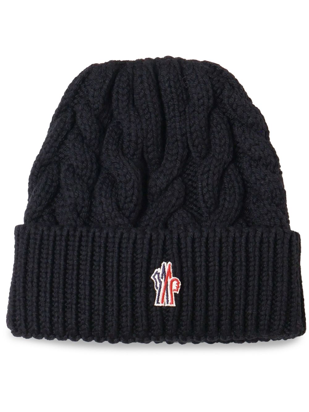 Moncler Grenoble 标贴羊毛套头帽 - 黑色