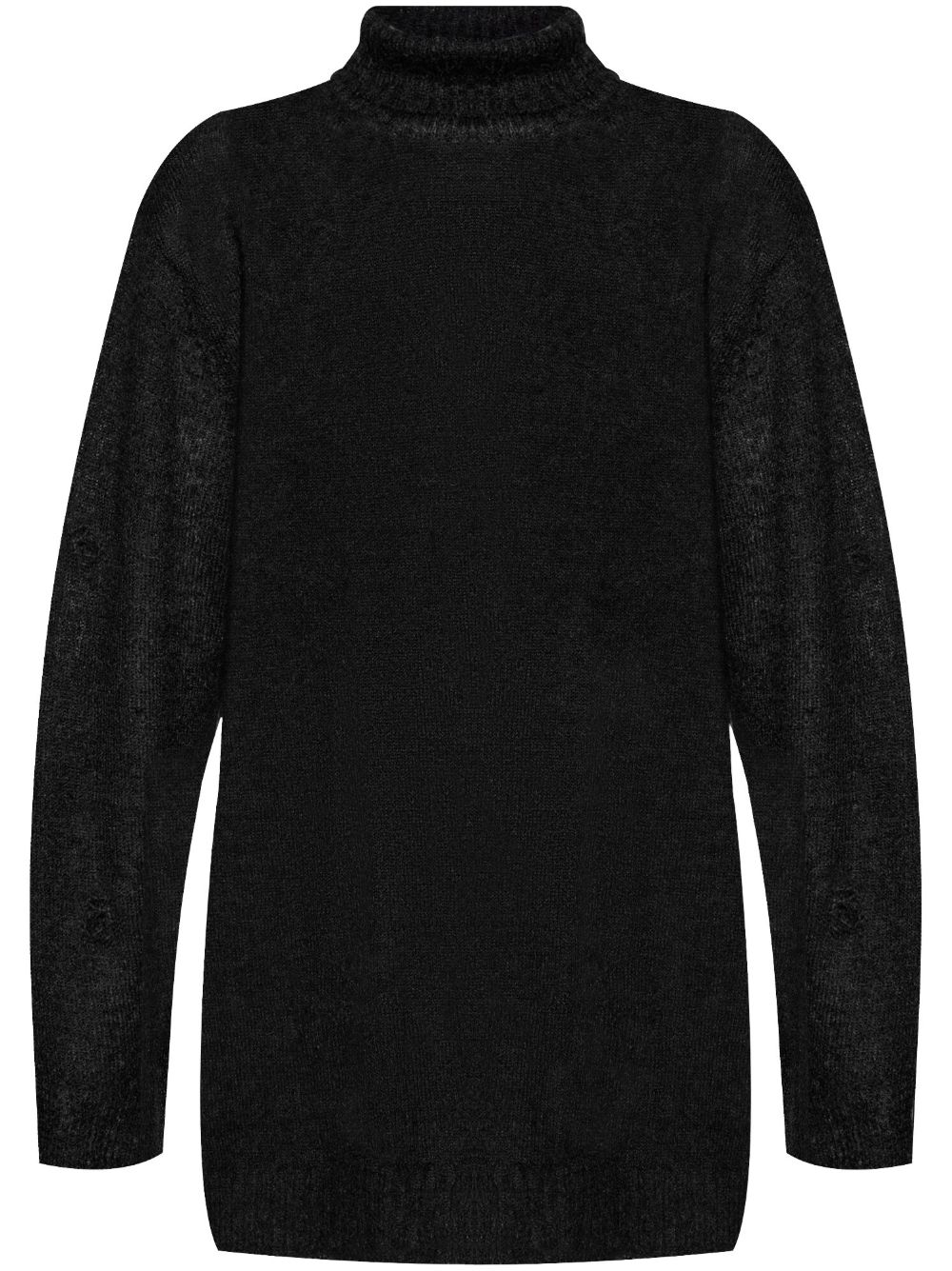 Yohji Yamamoto 撕裂效果细节毛衣 - 黑色
