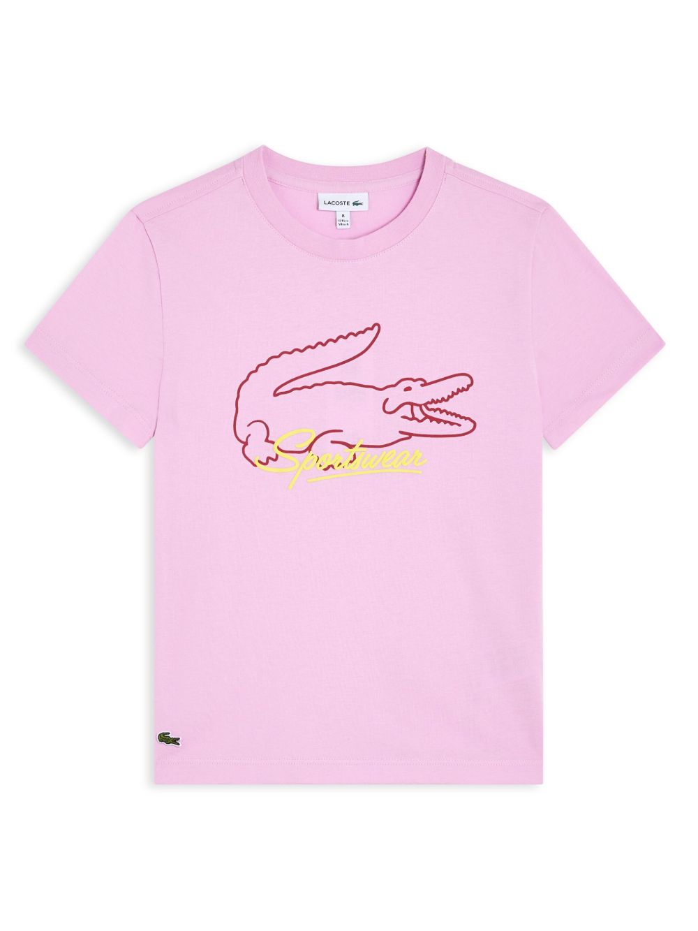 Lacoste 鳄鱼印花棉T恤 - 粉色