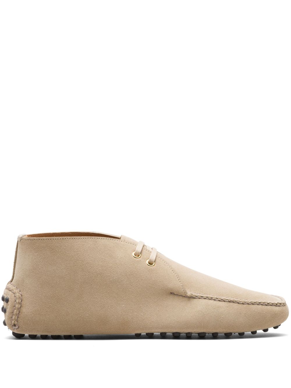 Car Shoe 绒面皮系带及踝靴 - 中性色
