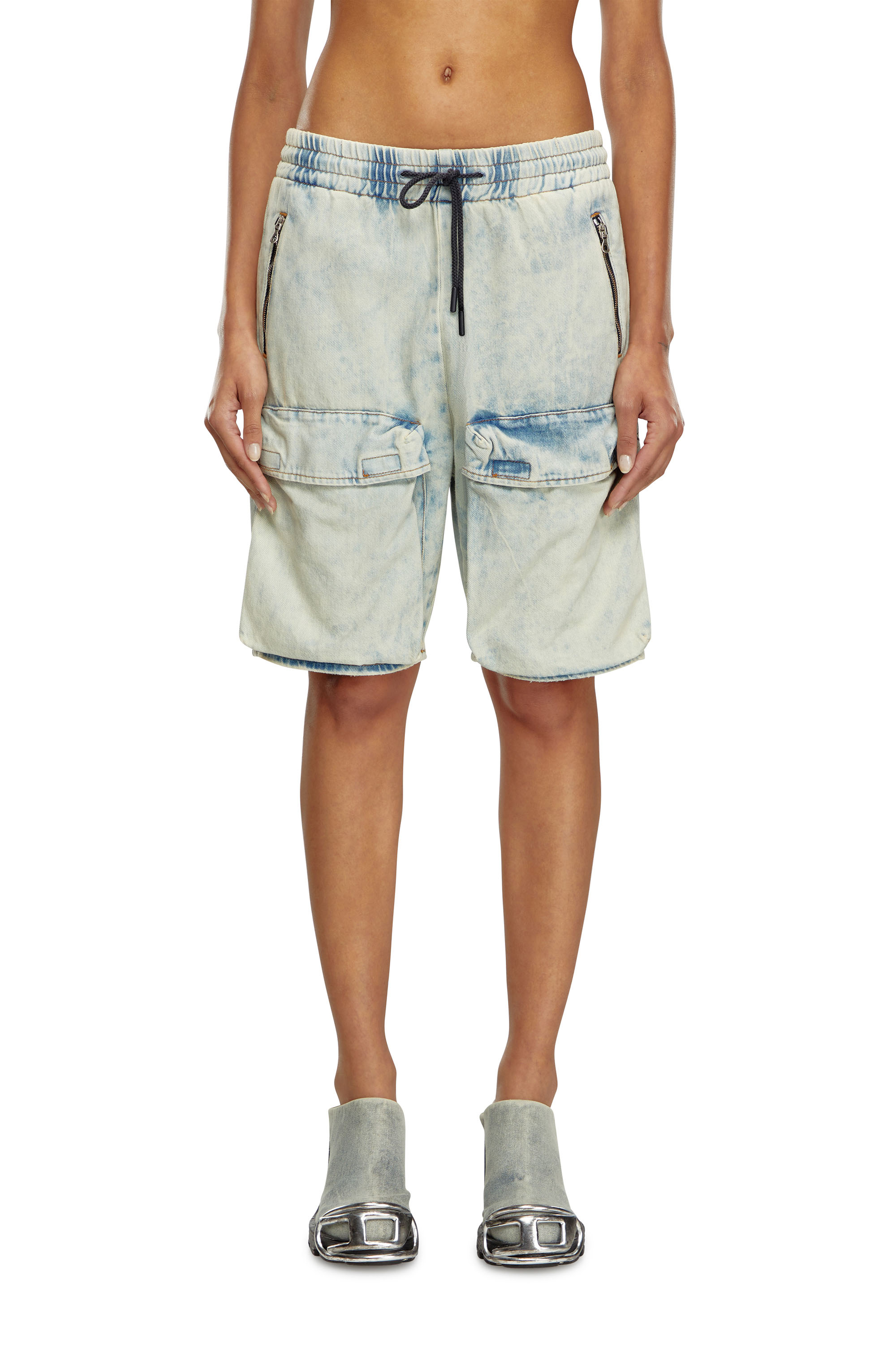 Diesel - Denim cargo shorts - Shorts - Woman - Blue