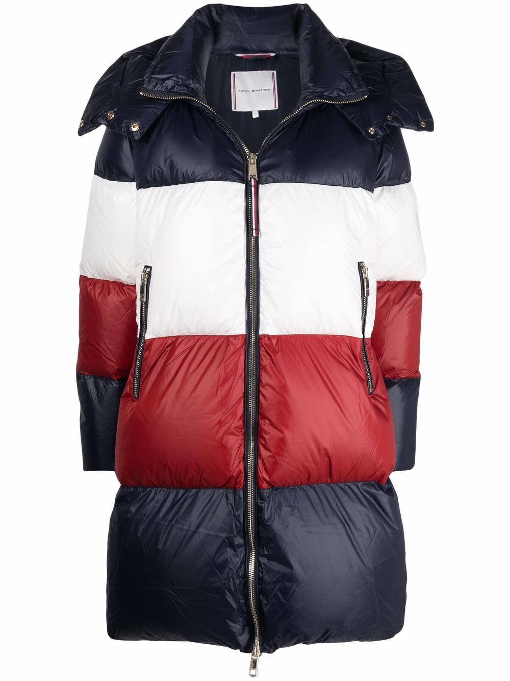 Tommy Hilfiger 拼色蓬松外套 - 蓝色