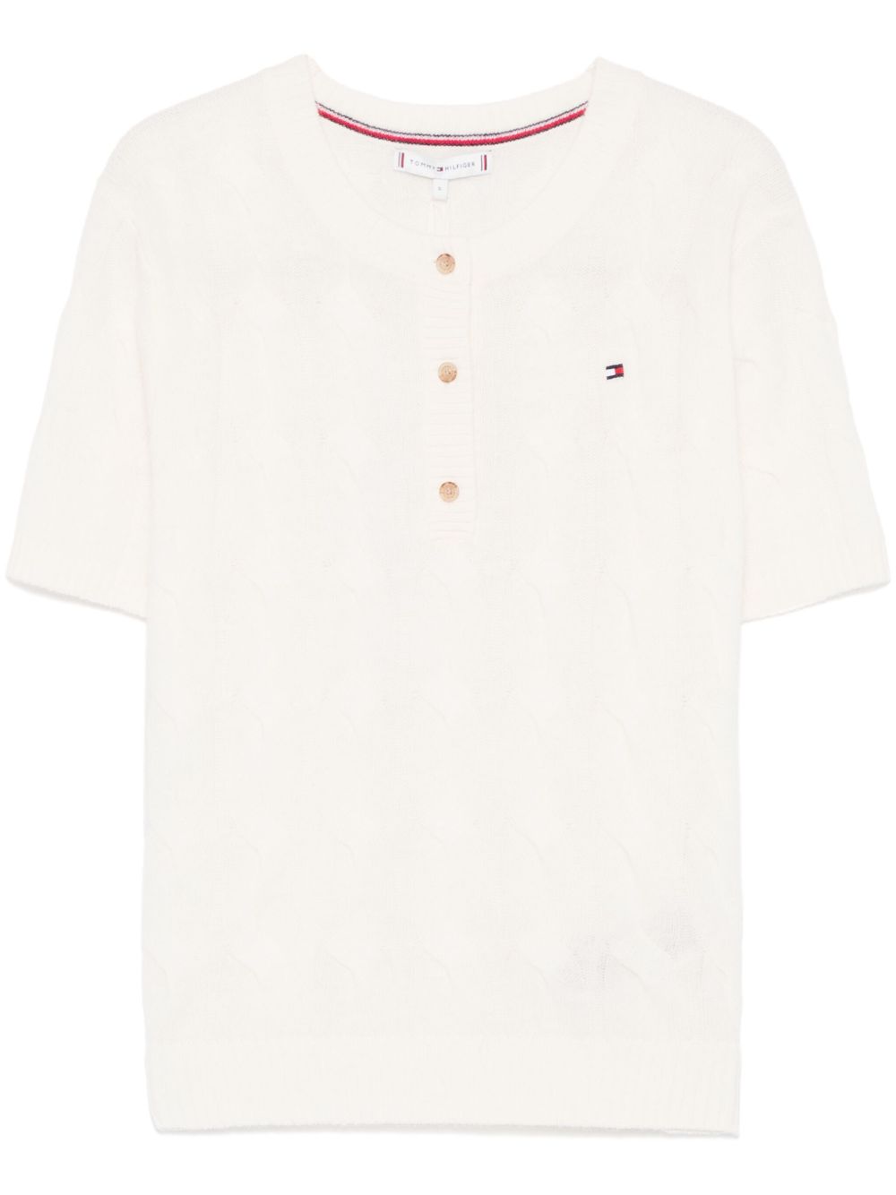 Tommy Hilfiger 粗绞花针织上衣 - 中性色