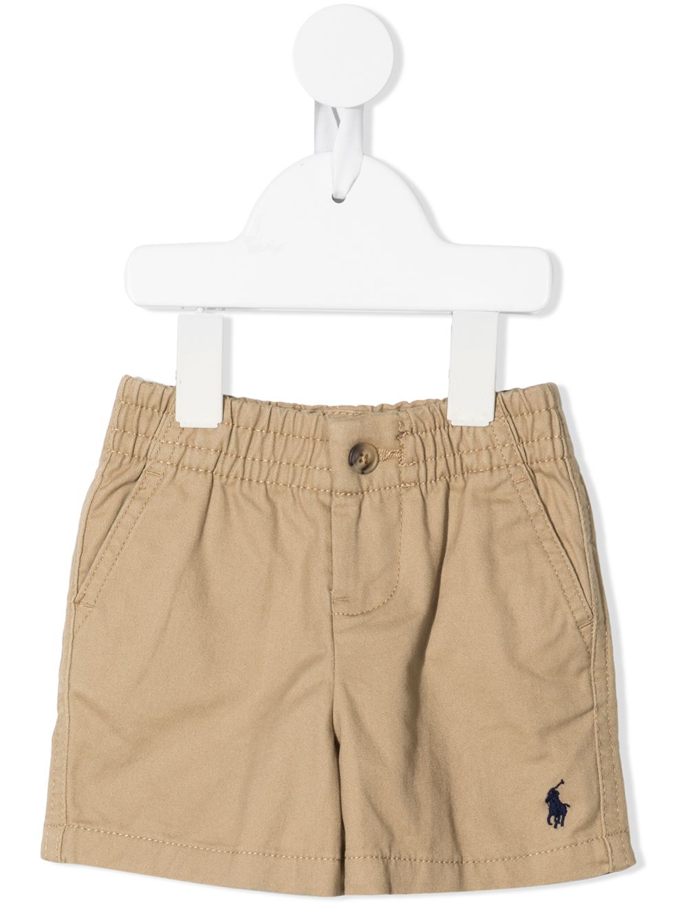 POLO RALPH LAUREN KIDS logo刺绣棉质短裤 - 褐色