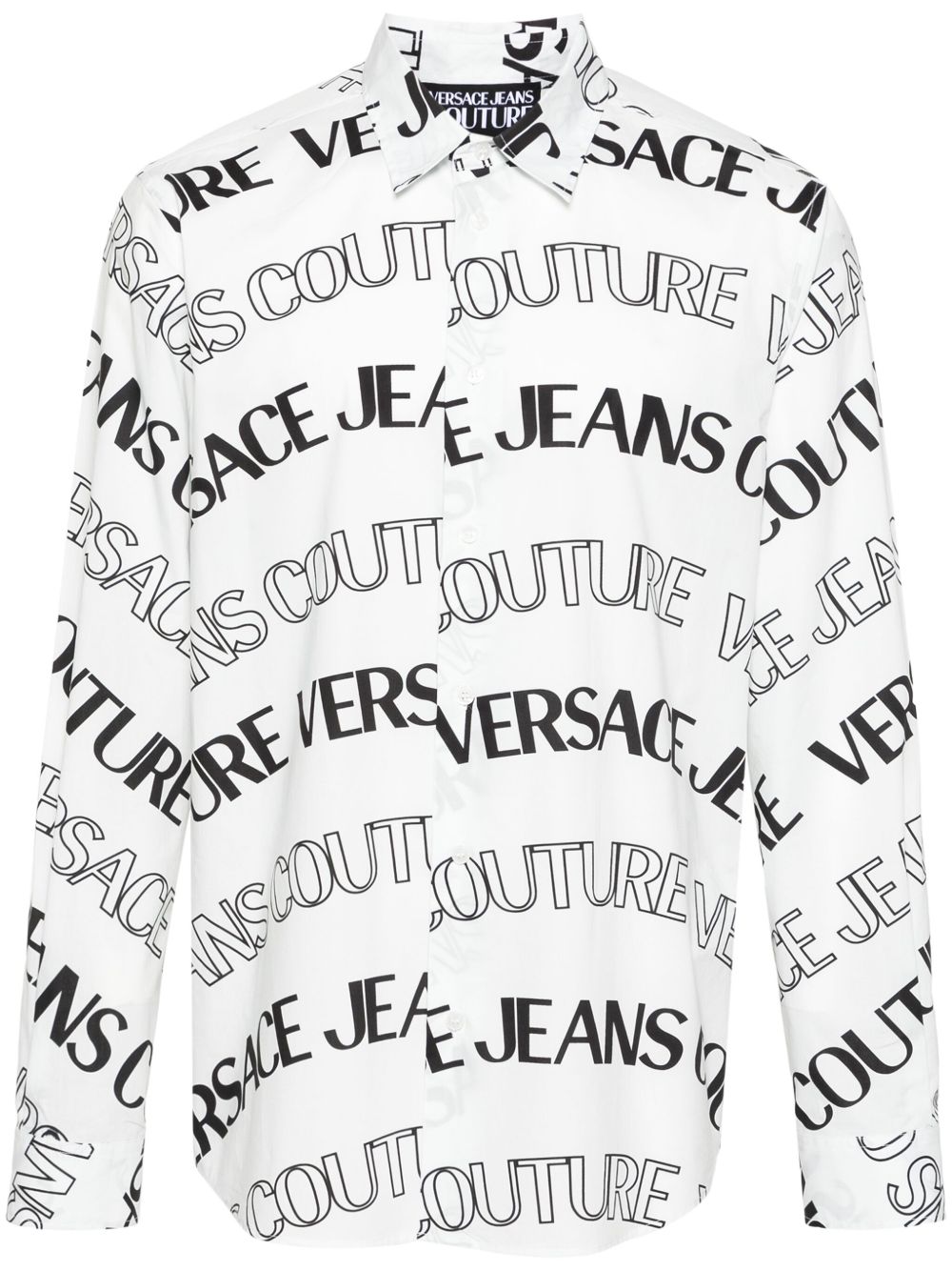Versace Jeans Couture logo印花棉衬衫 - 白色
