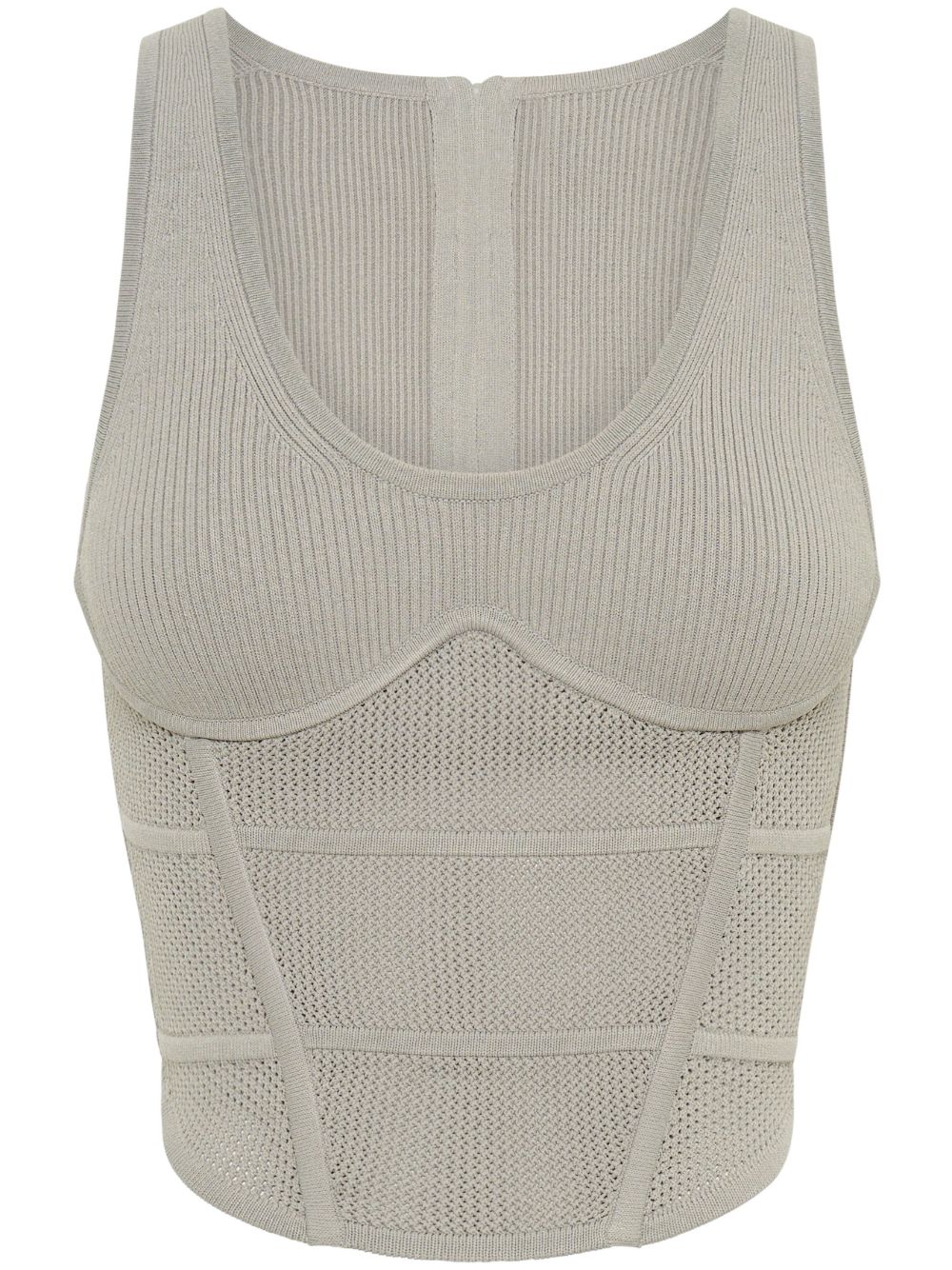Dion Lee 紧身胸衣式钩编针织上衣 - 灰色