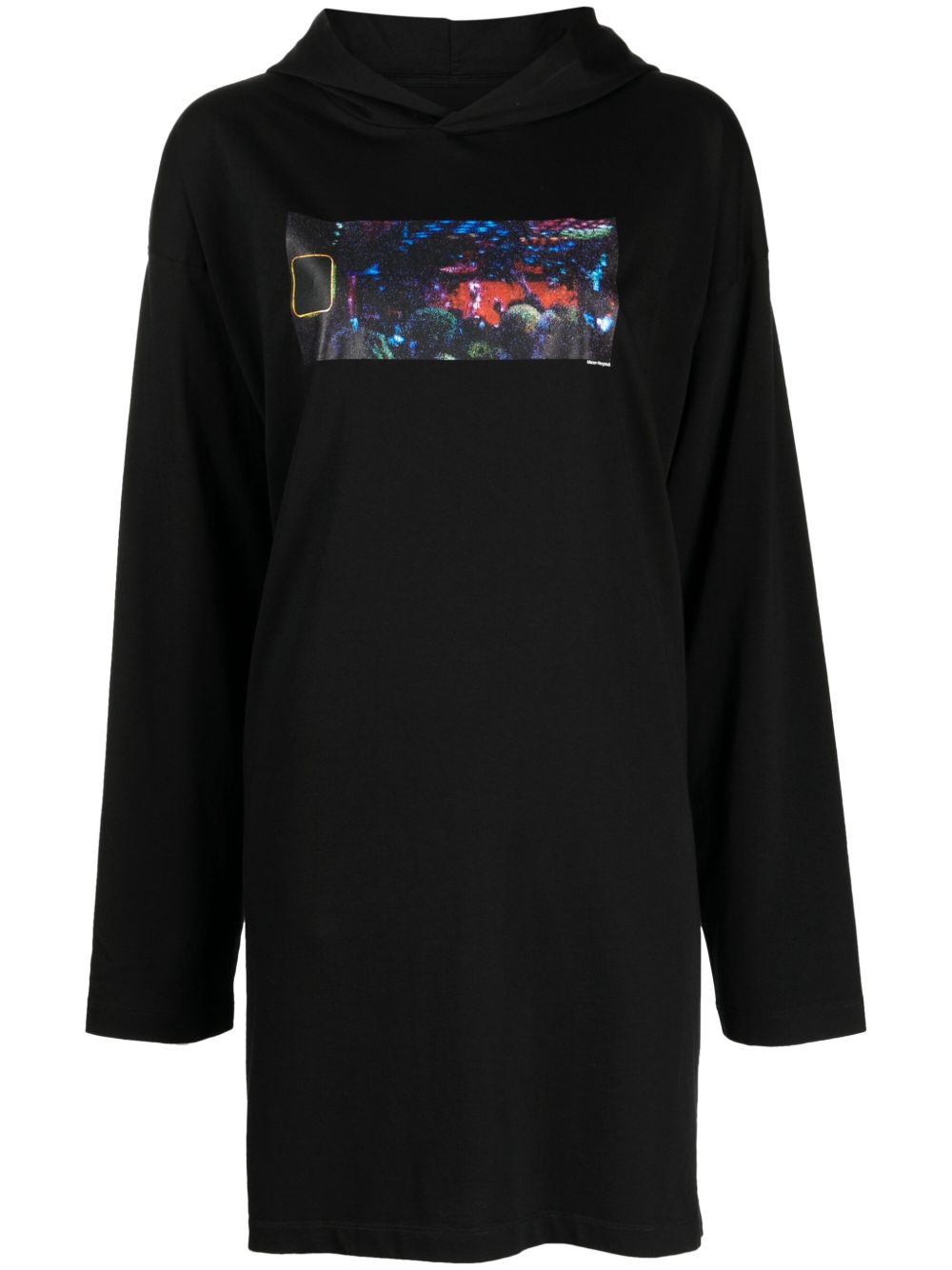 MM6 Maison Margiela 数字图案棉连衣裙 - 黑色