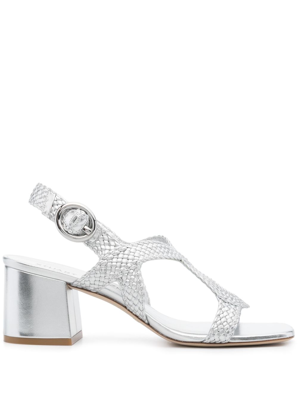 Stuart Weitzman Wovette 中跟凉鞋 - 银色