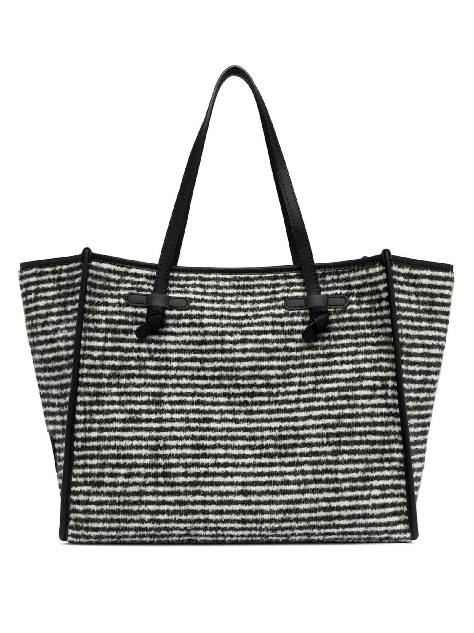 Gianni Chiarini Black And White Pullover Fabric Shopping Bag