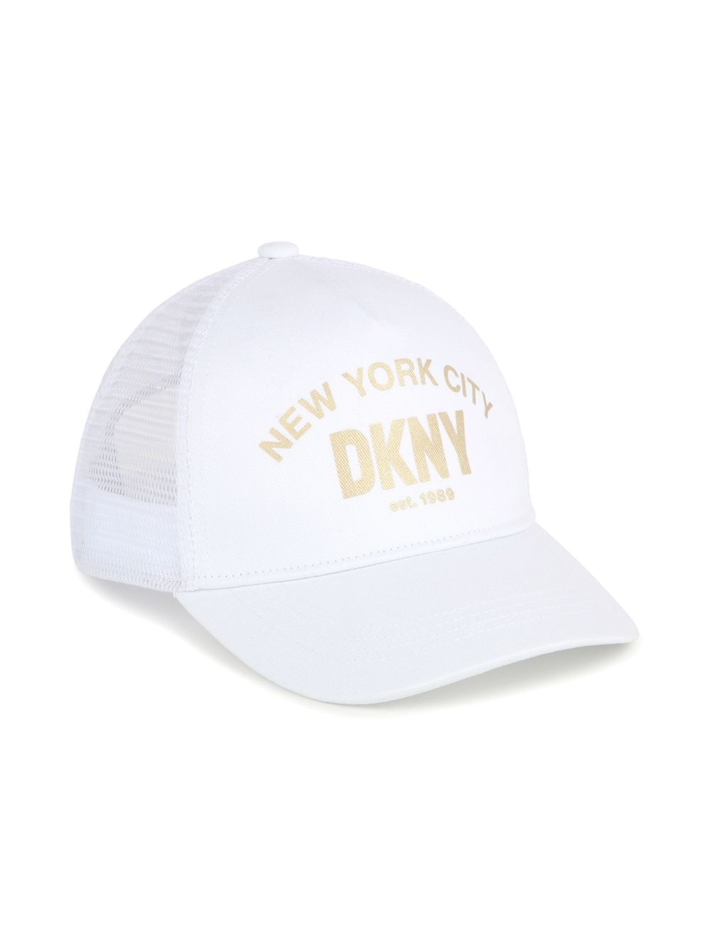 Dkny Kids 箔纸logo印花棉棒球帽 - 白色