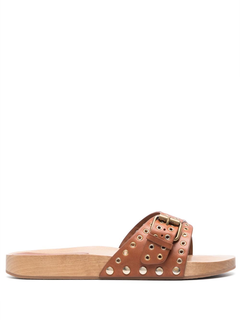 ISABEL MARANT Jaso 搭扣木屐拖鞋 - 褐色
