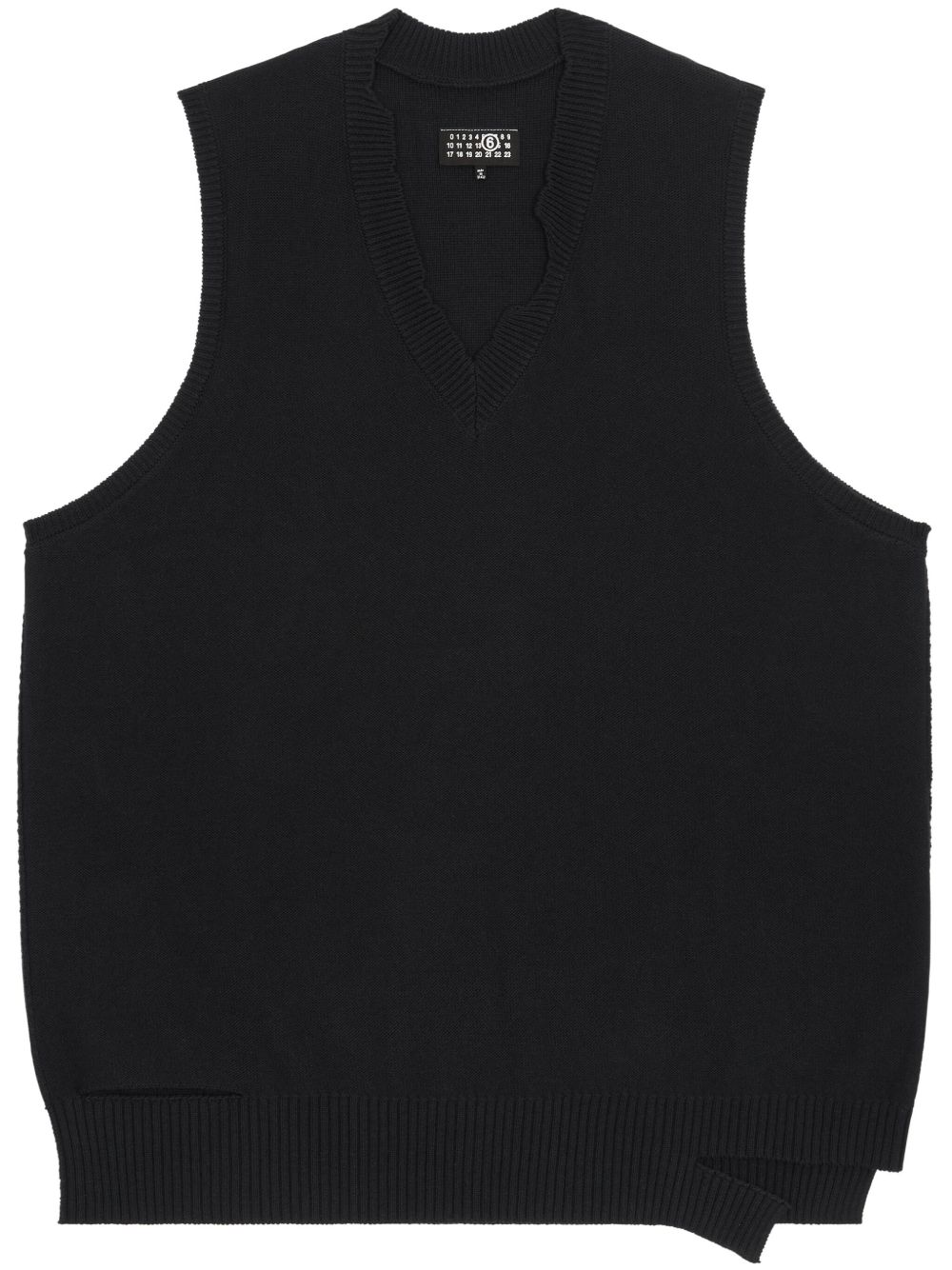 MM6 Maison Margiela 仿旧效果厚织连衣裙 - 黑色
