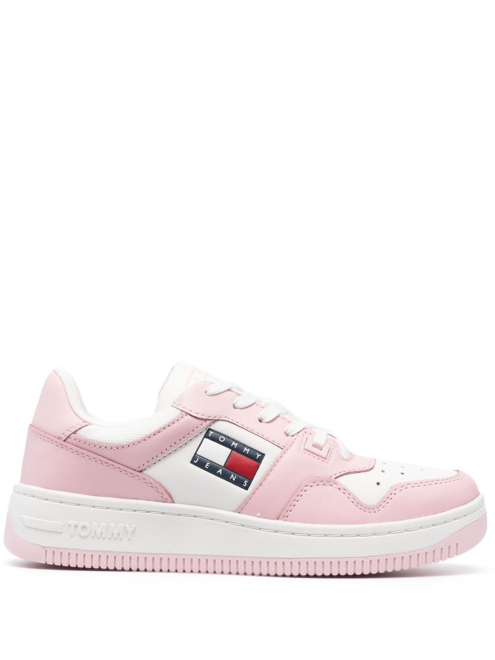 Tommy Jeans logo压纹皮质运动鞋 - 粉色
