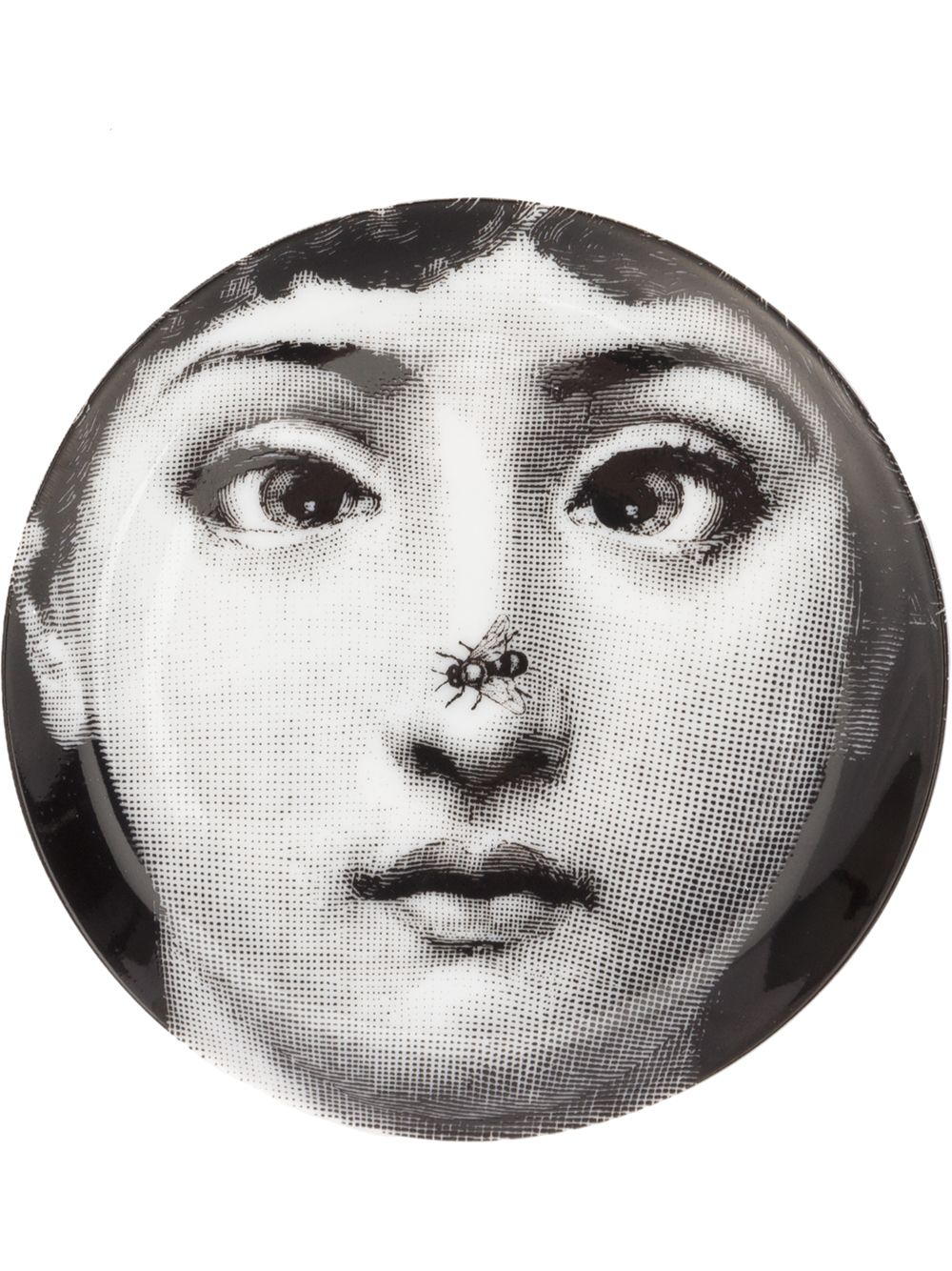 Fornasetti 面孔印花杯垫 - 黑色