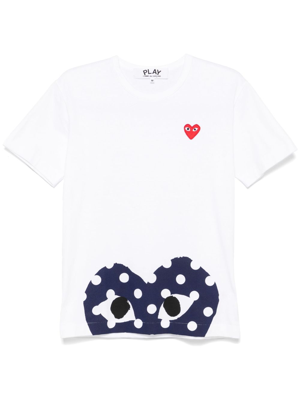 Comme Des Garçons Play 爱心印花棉T恤 - 白色