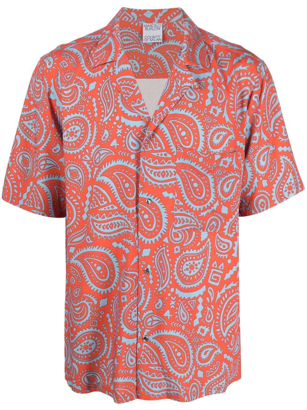 Marcelo Burlon County of Milan 佩斯理印花衬衫 - 红色