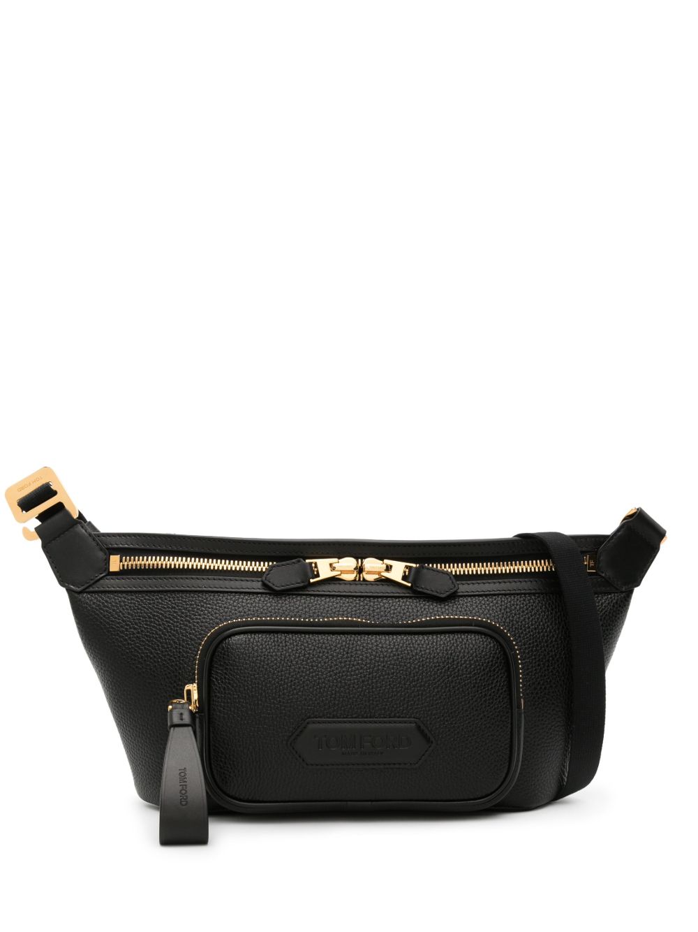 TOM FORD logo 贴花皮质腰包 - 黑色