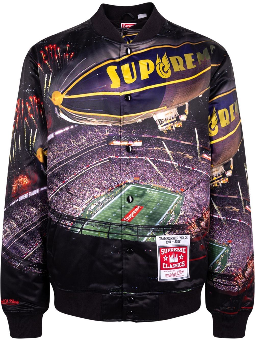 Supreme x Mitchell & Ness Stadium 棒球夹克 - 紫色