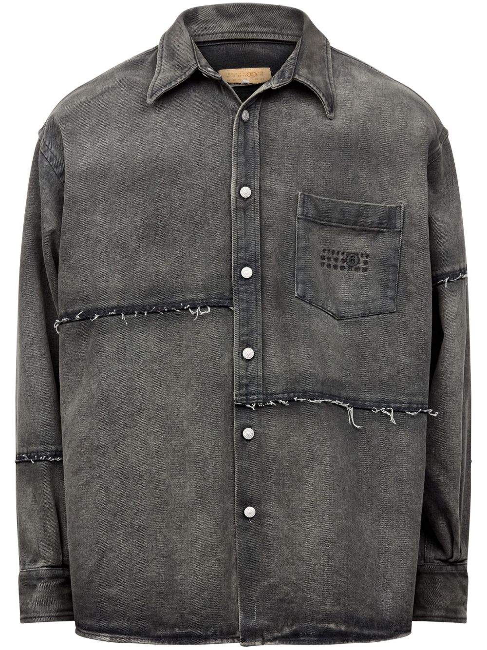 MM6 Maison Margiela 毛边细节棉衬衫 - 灰色