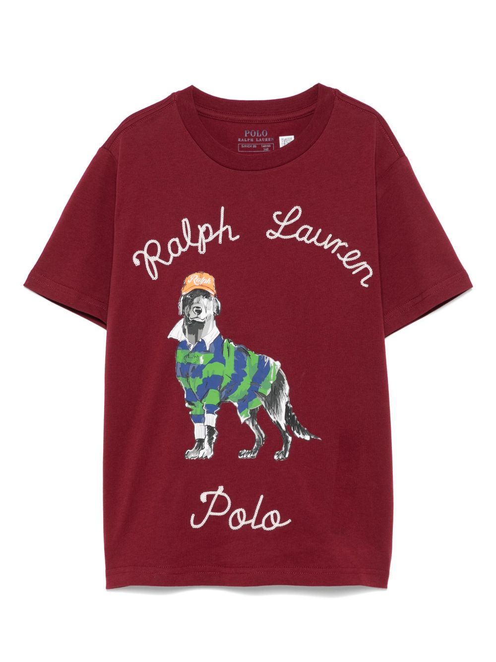 POLO RALPH LAUREN KIDS 小狗印花棉T恤 - 红色