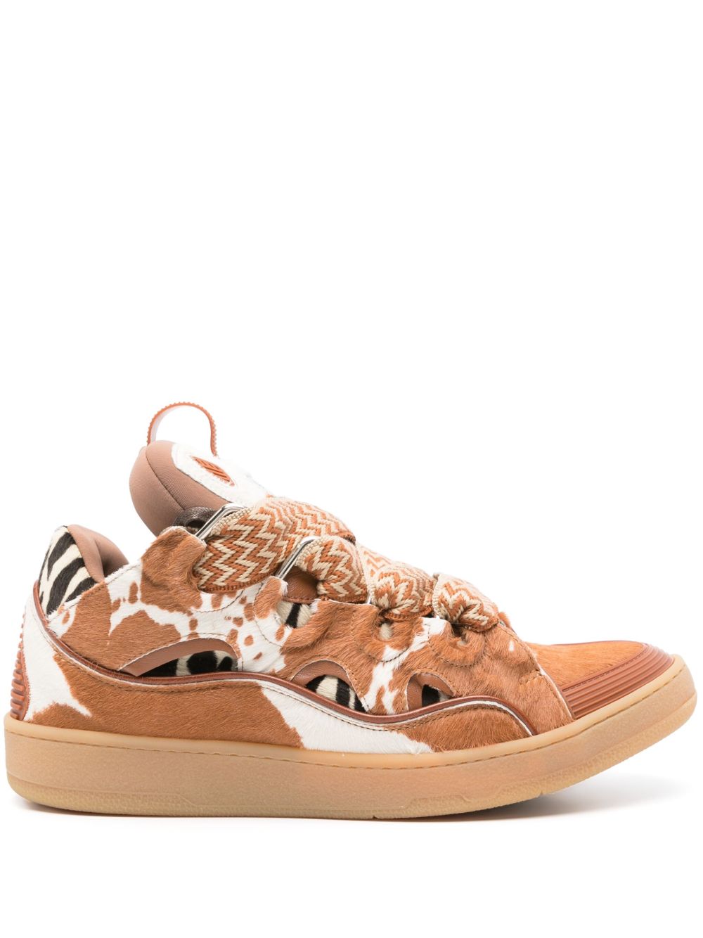 Lanvin Curb 皮质运动鞋 - 白色
