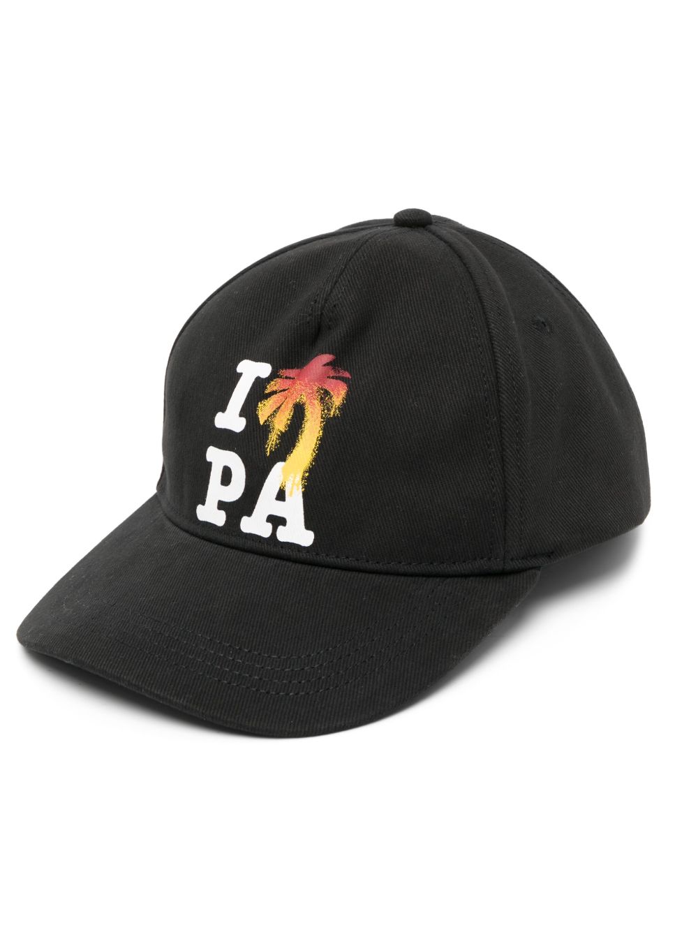 Palm Angels logo印花棉棒球帽 - 黑色