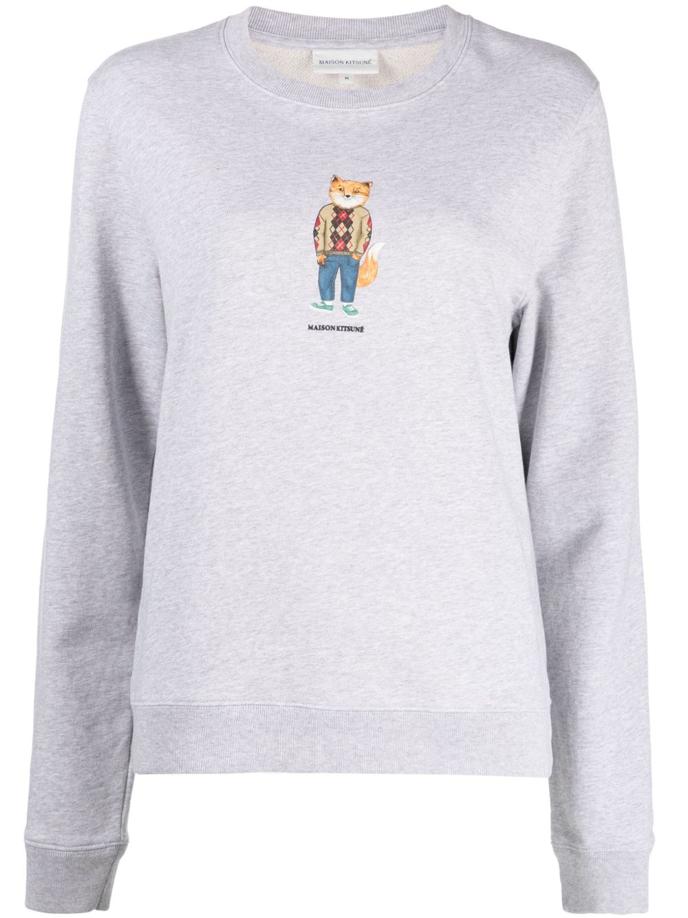 Maison Kitsuné 狐狸印花棉卫衣 - 灰色